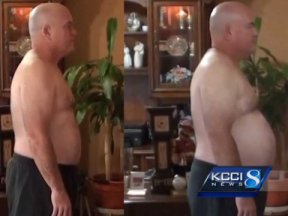 John Cisna lost 37 pounds after 90 days of regular exercise and a < 2000 calorie per-day diet