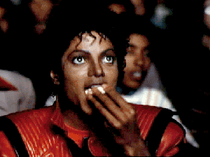 Michael Jackson eats popcorn at cinema gif