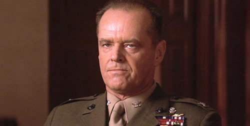 Jack Nicholson in the final court scene of A Few Good Men