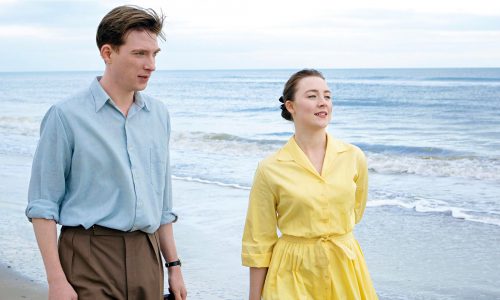 Brooklyn film review in Ireland wearing yellow dress